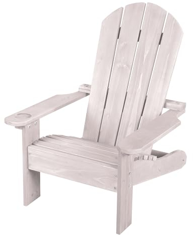 roba Outdoorstuhl für Kinder 'Deck Chair' - Gartenstuhl aus FSC zertifiziertem Holz mit Getränkehalter - Ideal für Garten, Terrasse und Picknick - Ab 18 Monaten - Grau lasiert