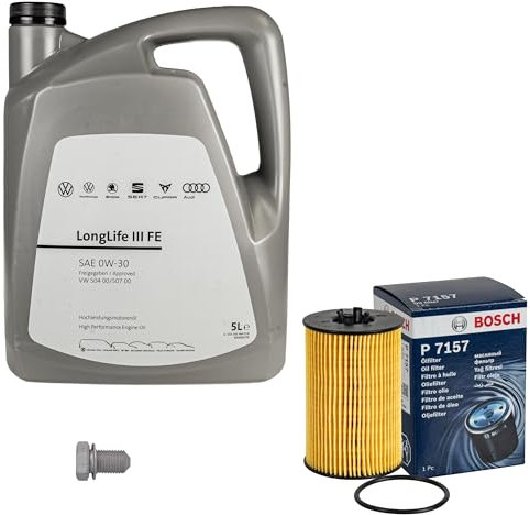 Inspektionspaket Wartungspaket Filterset mit 5 L 0W-30 Motoröl LongLife 3 FE, Ölfilter Ölablassschraube
