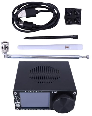 JUCHRZEY FM/LW/MW/SSB Escáner Receptor de Radio de frecuencia de Corta Pantalla táctil de 2.4 Pulgadas Radio estéreo ATS25X2 Radio de Banda Completa Si4732 Chip App Red Configuración WiFi c