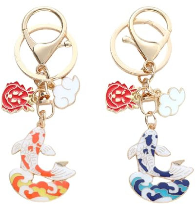 Keychain Freundschaft2Er-Pack Koi-Wolke-Schlüsselanhänger-Anhänger Segen Viel Glück Schlüsselanhänger Paar Tasche Anhänger