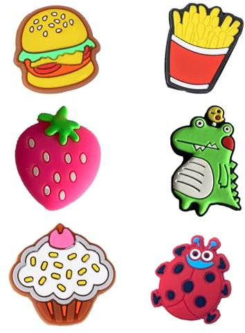 KGDUYC Tennis Vibration Dämpfer - 6PCS Tennisschläger Stoßdämpfer Schläger Stoßdämpfer Tennis Dämpfer Burger Kuchen Pommes Form Stoßdämpfung Silikon für von Reduziert Schlägervibrationen Tennissport