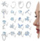 Milacolato 20Stück Nasenpiercing Silber Nasenring Nasenstecker Nasenpiercing Set Nasenpiercing Stecker mit CZ Chirurgenstahl Nostril Piercing Schmuck Damen 20G