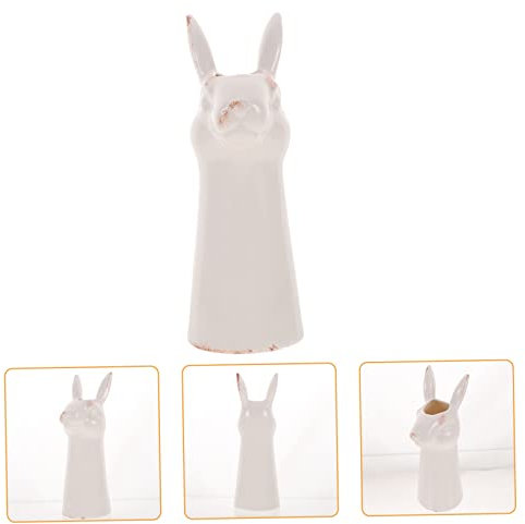 Cabilock Mini Pots De Fleurs pour Décoration De Bureau Grand Vase De Figurine en Queue De Lapin Animaux en Peluche Vase pour Fleurs Rose s À Visage Lapins Blancs Mini