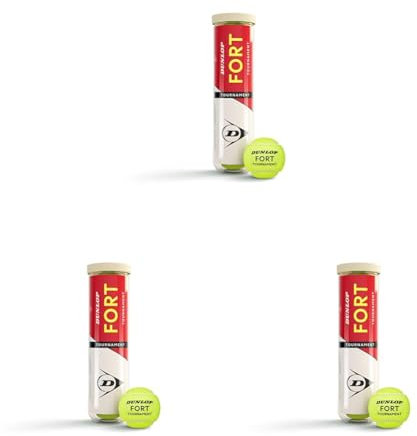 DUNLOP Tennisball Fort Tournament - für Sand, Hartplatz und Rasen (Packung mit 3)