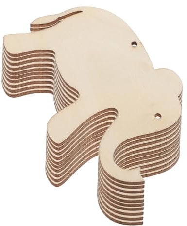 DECORNIJIA 30 Stück Elefanten-bastelstücke Aus Holz Unbehandelte Holzscheiben Löcher Juteschnur Für Dekoration Und Projekte