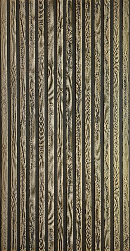 DECCART - Wandpaneele 3d 100x50 cm - Wandpaneel - Holz Optik Paneele - Holzoptik wandplatten - Paneele wand - Wall panels - schwarz gold - 4 Stück (2 m²)