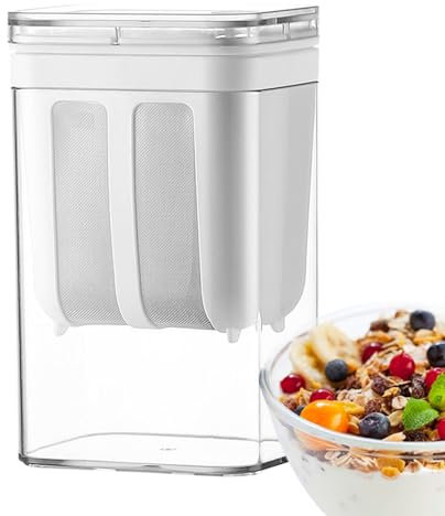 Filtro de yogur – 1,8 litros colador de malla fina | Vaso de filtro reutilizable con bolsa de malla fina para kéfir, bayas, café y leche de soja