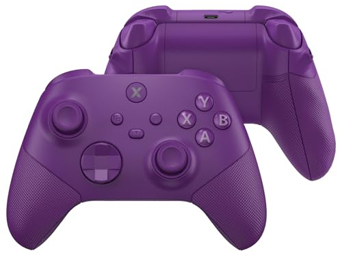 eXtremeRate Custodia Tasti Ricambio per Xbox Series X S Controller,Cover Gomma Impugnatura Trigger Stop,ASR Versione Scocca Frontale Posteriore per Xbox Series S Joystick Model 1914-Viola Nebbia