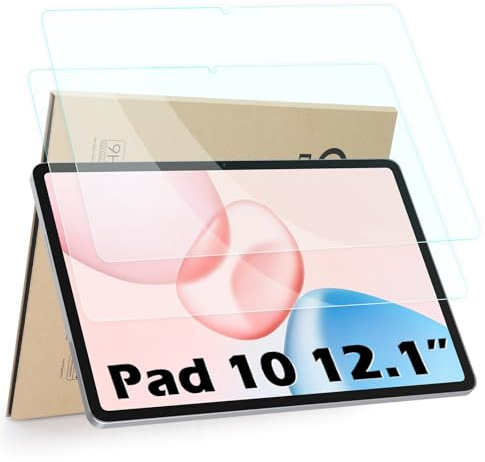 Hianjoo 2 Piezas Protector de Pantalla Compatible con Huawei Honor Pad 10 12.1, Pad 10 Protector de Pantalla Cristal Tablet Salvapantallas Vidrio Templado [9H Dureza Alta Claridad Sin Burbujas]