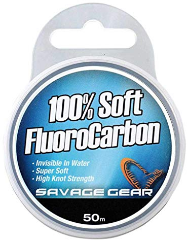 Savage Gear Soft Fluorocarbon Schnur 0,46mm 35m 12,3kg Angelschnur monofil, Fluoro Carbon Schnur, Vorfachschnur, Leader für Vorfächer