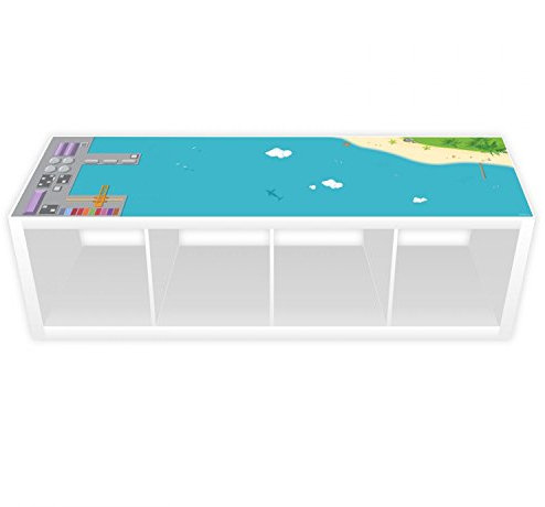 nikima Schönes für Kinder Lámina de juego para estantería Kallax, puerto e isla, 145,5 x 38,5 cm de largo (muebles no incluidos).