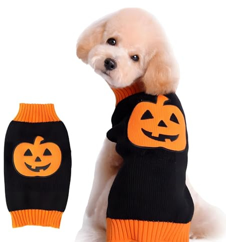 NACOCO Dog Sweater Pumpkin Pet Sweaters Halloween Holiday Party for Cat and Puppy (L)