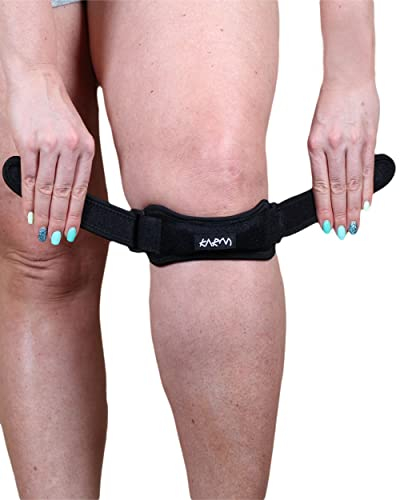 KARM Patella Kniebandage - Unterstützung des Knies, beim Sport, bei Meniskusriss und bei Entzündungen der Patella-Sehne. Leichte Alternative zu Knieschienen (Übergröße, EIN Band)