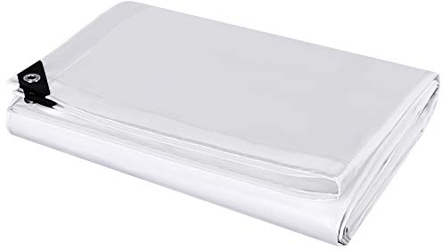 Telo Impermeabile Esterno, Telone Occhiellato Impermeabile Rinforzato PE 180/280 g/m², Telo Protettivo Multiuso per Barche, Legno, Piscina, Mobili da giardino, Auto (Bianco, 2x3m(180g/m2))
