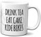 Drink Tea Eat Cake Ride Bikes Mug - 11oz Premium Ceramic, Designed by Cyclists, Dishwasher & Microwave Safe, Printed in Yorkshire