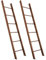 Staboos 2er Set Massiv Holz Handtuchhalter - Handgemachter Badetuchhalter aus Buchenholz - Holzleiter (Nussbaum)