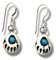 Indianerschmuck Ohrringe Bärentatze mit Türkis Ohrhänger Navajo Artist Annie Spencer Westernschmuck