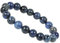 ELEDORO Stretch Armband aus echten Edelsteinen-Perlen 10mm: für Energie und Harmonie (Dumortierit)