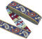 FINGERINSPIRE 7m 33mm Vintage Jacquardband Retro Blau Ethnischer Stil Stickerei Polyesterband Stoff Blumenmuster Trim für DIY Kleidung Accessoires Verzierung Dekorationen