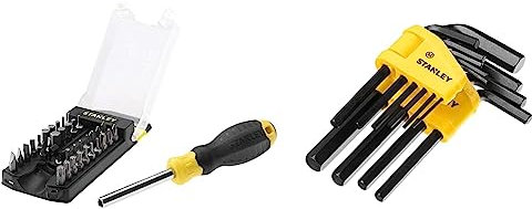 Stanley STHT070885 Multibit Screwdriver Set, 22.8X 7.6X 5cm (34 Pieces) & Hex Key Set 10Pc 1.5-10Mm 0 69 253
