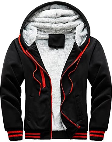 CCOOfhhc Herrenjacke Winterjacke Modern Sweatjacke Herren Mit Kapuze Gefüttert Plüschjacke Teddy Winter Große Größe Übergangsjacken Plüschmantel Jacke Sportjacke Outdoor Fleecejacken Kapuzenjacke