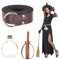 Eco-Fused Cosplay Zaubertrank Flasche mit Kunstleder Hülse Halter, mittelalterliche O-Ring Ritter Gürtel - Vintage - Kork-Verschluss-Flasche DIY, Crafting