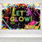 Renaiss 1,8 x 1,1 m Let's Glow Banner Neon Party Dekoration Bunte Spritzer Fotoanruf Hintergrund Retro Disco 80er 90er Jahre für Jugendliche Leuchten Geburtstag Party Supplies Hofschild Auto
