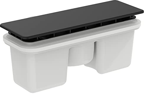 Ideal Standard - Ultraflat New, Piletta ispezionabile rettangolare 220x80x78,5mm con coperchio in ABS in finitura, Nero seta