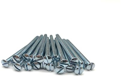 Jones DIY M3.5 Silver Electrical Socket Screws, 50mm, For Switches, Light Switch, Plug Sockets, 3.5mm x 50mm, (20)