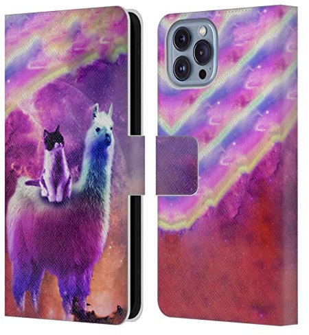 Head Case Designs Licenza Ufficiale Random Galaxy Porpora Galassia Occhi Spazio Lama Custodia Portafoglio in Pelle Compatibile con Apple iPhone 14
