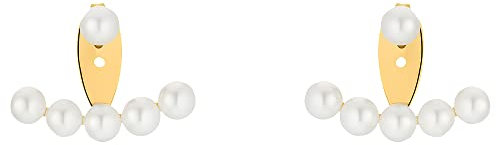 Heideman Ohrringe Frida Damen aus Edelstahl gold farbend poliert Ohrstecker für Frauen mit Perle weiss vergoldet