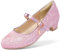 DREAM PAIRS Scarpe Eleganti da Ragazza di Fiori per Ragazze Festa di Nozze,Size 36,Rosa,KFL219-E