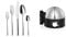 WMF Boston Edelstahl Besteck Set 6 Personen, Essbesteck Set 30 teilig & Stelio Eierkocher Edelstahl, Eierkocher 1 Ei -7 Eier, 380 Watt, Härtegradeinstellung, Fortkochstufe, Messbecher mit Eipick