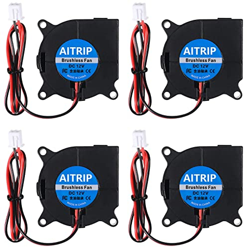 4-Pack 3D Drucker Lüfter,40 × 40 × 20 mm Turbine Gebläse Mini Kühler Fan,DC 12V 4020 Super Belüftung Turbo Lüfter Kühlgebläse Kühlung Heizlüfter für 3D Druckerzubehör