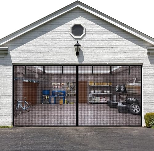 LIAMST Garagentorschutz, 3,6 x 2,7 m, 1 Auto-Garagentor, verstärkter Fiberglas-Türschutz, stärkere Hochleistungsmagnete, magnetische Fliegengittertür