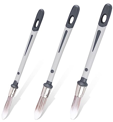 SAVITA 3pcs Paint Brushes for Walls, 0.45/0.6/0.7 inch Small Paint Brush Wall Trim Painting Tools Ideal for Baseboards, Corners, Edges, Narrow Areas, Touch Up, Paint Brush for Decorating