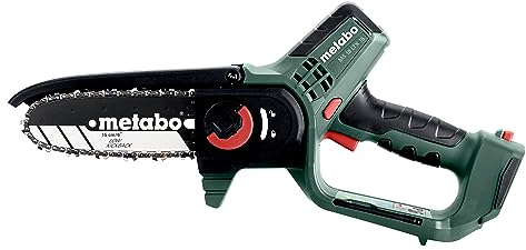 Metabo Akku Gehölzsäge (Holzsäge mit Akku/Ladegerät, kleine Kettensäge 15 cm, in Werkzeugtasche, Gartensäge) 600856500