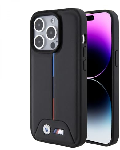 BMW BMHCP15L22PVTK Hülle für iPhone 15 Pro 6.1 Schwarz hardcase Quilted Tricolor