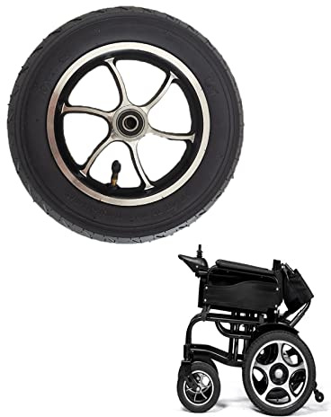 LekLai Rollstuhl-Vorderrolle, Pneumatische Lenkrolle, Ersatzteile Für Elektrorollstühle, Anti-Rutsch-Reifen (2 Stück), 10 Zoll