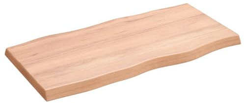 TJROO Tischplatte Hellbraun 80x40x4 cm Massives Eichenholz Deckplatte Holzplatten Schreibtischplatten Esstiach Esstisch Holz Tischplatten Tabletop Esstischplatte Möbelplatten