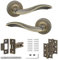Decoranddecor Antique Brass Door Handles – Aluminium Vintage Door Handles Sets for Wooden Interior Doors | Internal Door Handles with Mortice Latch and Hinge | Solace Range