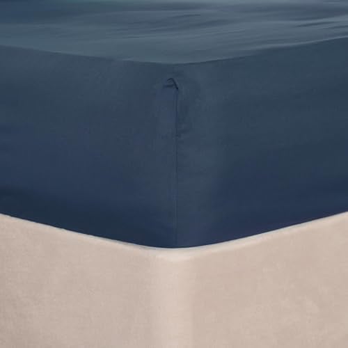 Brentfords Fitted Microfibre Double Bed Sheets - Easy Care, Ultra Soft, Fade Resistant, Denim
