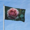 Flagge, 90 x 152 cm, doppelseitige Outdoor-Flagge, rosa Rosen im Regen, Banner für Hof, Outdoor-Dekoration