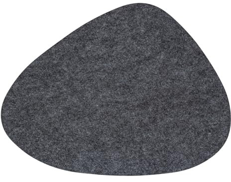 Designer Tischset Grau aus Filz - Oval | 40x34 cm I Hitzebeständig I 8er Platzset mit Untersetzer, Tischsets, Platzdeckchen I Tischdeko Winter/Sommer