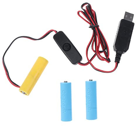 MHADBKH Câble d'alimentation USB vers pour pile AA avec 3 piles AA LR6 AM3 1,5 V pour LED