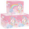 Clastyle 3 Stück Rosa Einhorn Kinder Aufbewahrungsbox Regenbogen Stoff Mädchen Aufbewahrungskorb mit Griffen Spielzeug Aufbewahrungswürfel Organizer für Bücher Kleidung, Wolke, 30x30x30 cm