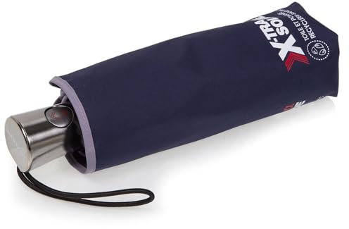 Isotoner Paragua mujer plegable con un tejido y mango 100% reciclados - apertura y cierre automático -x-tra resistente garantía de por vida - ultra repelente al agua