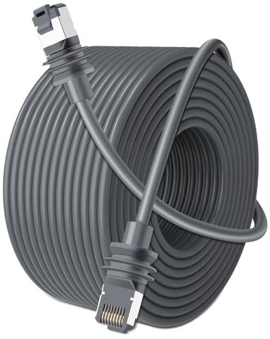 QIQIAZI Starlink Gen 3 Kabel 32.8FT, Ersatzkabel für Standard V3 Starlink Ethernet Kabel, Verlängerung Wasserdichtes Outdoor Starlink Kabel Gen 3 Grau (32.8 FT/10M)