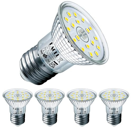 EACLL E27 LED Kaltweiss 4.9W Ersetzt 75W R50 Halogen Leuchtmittel, 4er-Pack, 710 Lumen 6000K Birnen, AC 230V Flimmerfrei Strahler, Abstrahlwinkel 120° Spot, Nicht Dimmbar Reflektorlampen