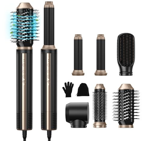 Profi Air Styler 6 in 1, 110.000 U/min Multifunktions Hairstyler mit Ionen-Technologie | 1400W Hochleistungs-Föhn & Lockenstab | Automatische Volumisierer für Locken & Glätte